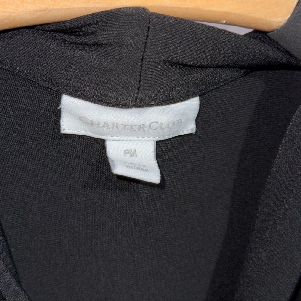 Black Charter Club Blouse - Petite Medium - Picture 2 of 3